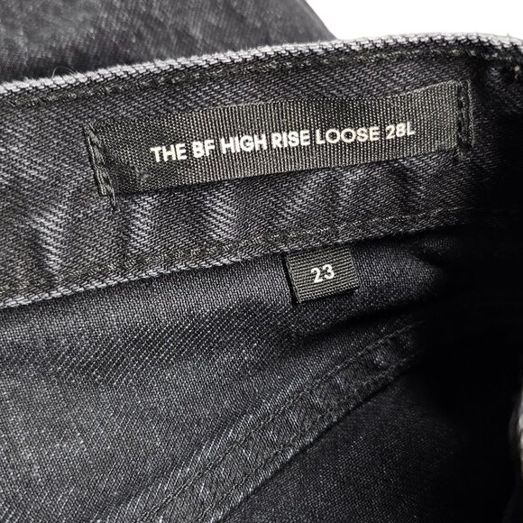 Denim Forum Womens The BF High Rise Loose  Jeans Black Gray Wash Size 23 - Picture 10 of 12